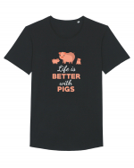 PIGS Tricou mânecă scurtă guler larg Bărbat Skater