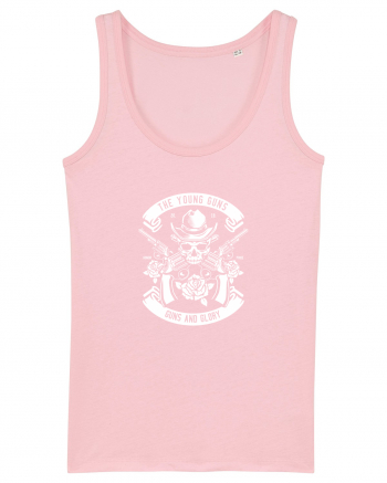 Guns and Glory Skull White Cotton Pink