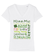 St Patrick's Day Tricou mânecă scurtă guler V Damă Evoker