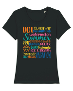 Summer - Vara Tricou mânecă scurtă guler larg fitted Damă Expresser