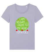 VEGAN Tricou mânecă scurtă guler larg fitted Damă Expresser