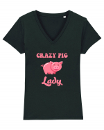 PIG LADY Tricou mânecă scurtă guler V Damă Evoker