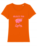 PIG LADY Tricou mânecă scurtă guler larg fitted Damă Expresser