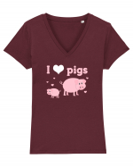 PIGS Tricou mânecă scurtă guler V Damă Evoker