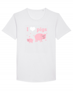 PIGS Tricou mânecă scurtă guler larg Bărbat Skater