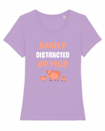 PIGS Tricou mânecă scurtă guler larg fitted Damă Expresser