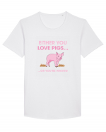 PIGS Tricou mânecă scurtă guler larg Bărbat Skater