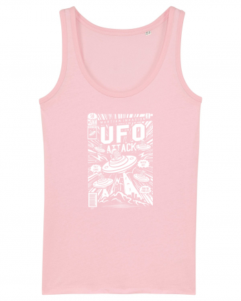 UFO Attack Martian Alien White Cotton Pink