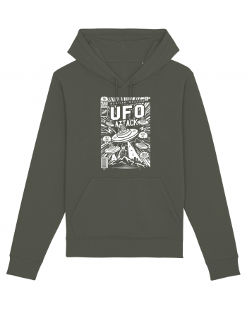 UFO Attack Martian Alien White Khaki