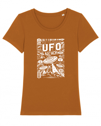 UFO Attack Martian Alien White Roasted Orange