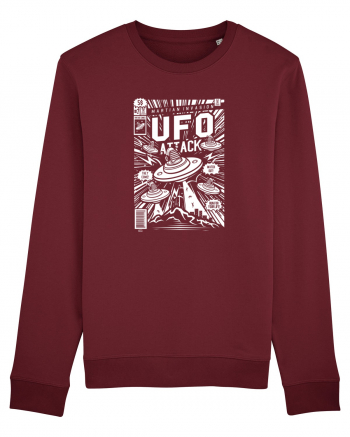 UFO Attack Martian Alien White Burgundy