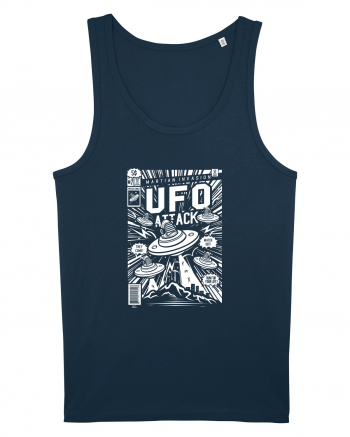 UFO Attack Martian Alien White Navy