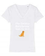 GOLDEN RETRIEVER Tricou mânecă scurtă guler V Damă Evoker