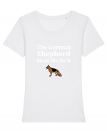 GERMAN SHEPHERD Tricou mânecă scurtă guler larg fitted Damă Expresser