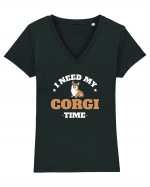 CORGI Tricou mânecă scurtă guler V Damă Evoker