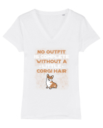 CORGI Tricou mânecă scurtă guler V Damă Evoker