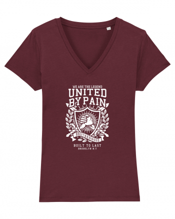 United by Pain White Burgundy