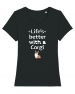 CORGI Tricou mânecă scurtă guler larg fitted Damă Expresser