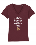 PUG Tricou mânecă scurtă guler V Damă Evoker