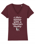 HUSKY Tricou mânecă scurtă guler V Damă Evoker