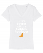 GOLDEN RETRIEVER Tricou mânecă scurtă guler V Damă Evoker