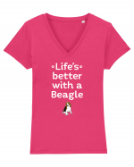 BEAGLE Tricou mânecă scurtă guler V Damă Evoker