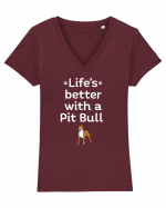 PIT BULL  Tricou mânecă scurtă guler V Damă Evoker