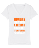 HUNGRY Tricou mânecă scurtă guler V Damă Evoker