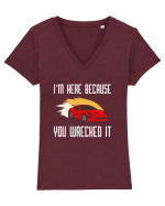 CAR Tricou mânecă scurtă guler V Damă Evoker