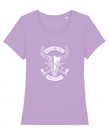 Wild and Free Skull White Lavender Dawn