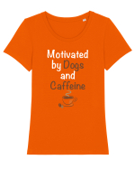DOGS AND COFFEE Tricou mânecă scurtă guler larg fitted Damă Expresser