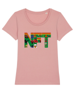 NFT Pixel Art Tricou mânecă scurtă guler larg fitted Damă Expresser