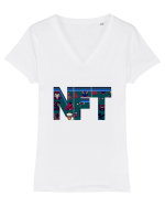 NFT Pixel Art Tricou mânecă scurtă guler V Damă Evoker