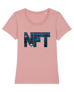 NFT Pixel Art Tricou mânecă scurtă guler larg fitted Damă Expresser
