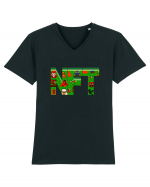 NFT Pixel Art Tricou mânecă scurtă guler V Bărbat Presenter
