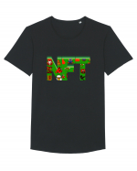 NFT Pixel Art Tricou mânecă scurtă guler larg Bărbat Skater