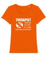 THERAPIST Tricou mânecă scurtă guler larg fitted Damă Expresser