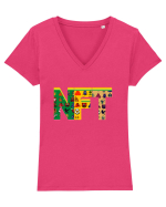 NFT Pixel Art Tricou mânecă scurtă guler V Damă Evoker