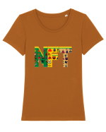 NFT Pixel Art Tricou mânecă scurtă guler larg fitted Damă Expresser