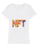 NFT Pixel Art Tricou mânecă scurtă guler V Damă Evoker