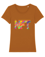 NFT Pixel Art Tricou mânecă scurtă guler larg fitted Damă Expresser