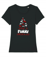 FURRY CHRISTMAS Tricou mânecă scurtă guler larg fitted Damă Expresser