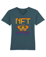 NFT Pixel Art Tricou mânecă scurtă guler V Bărbat Presenter