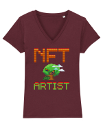 NFT Pixel Art Tricou mânecă scurtă guler V Damă Evoker