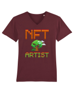 NFT Pixel Art Tricou mânecă scurtă guler V Bărbat Presenter