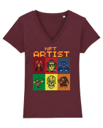 NFT Pixel Art Tricou mânecă scurtă guler V Damă Evoker