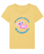 Kawaii Axolotl Tricou mânecă scurtă guler larg fitted Damă Expresser