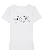 Îmi fug ochii Tricou mânecă scurtă guler larg fitted Damă Expresser