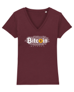 In Bitcoin We Trust Tricou mânecă scurtă guler V Damă Evoker