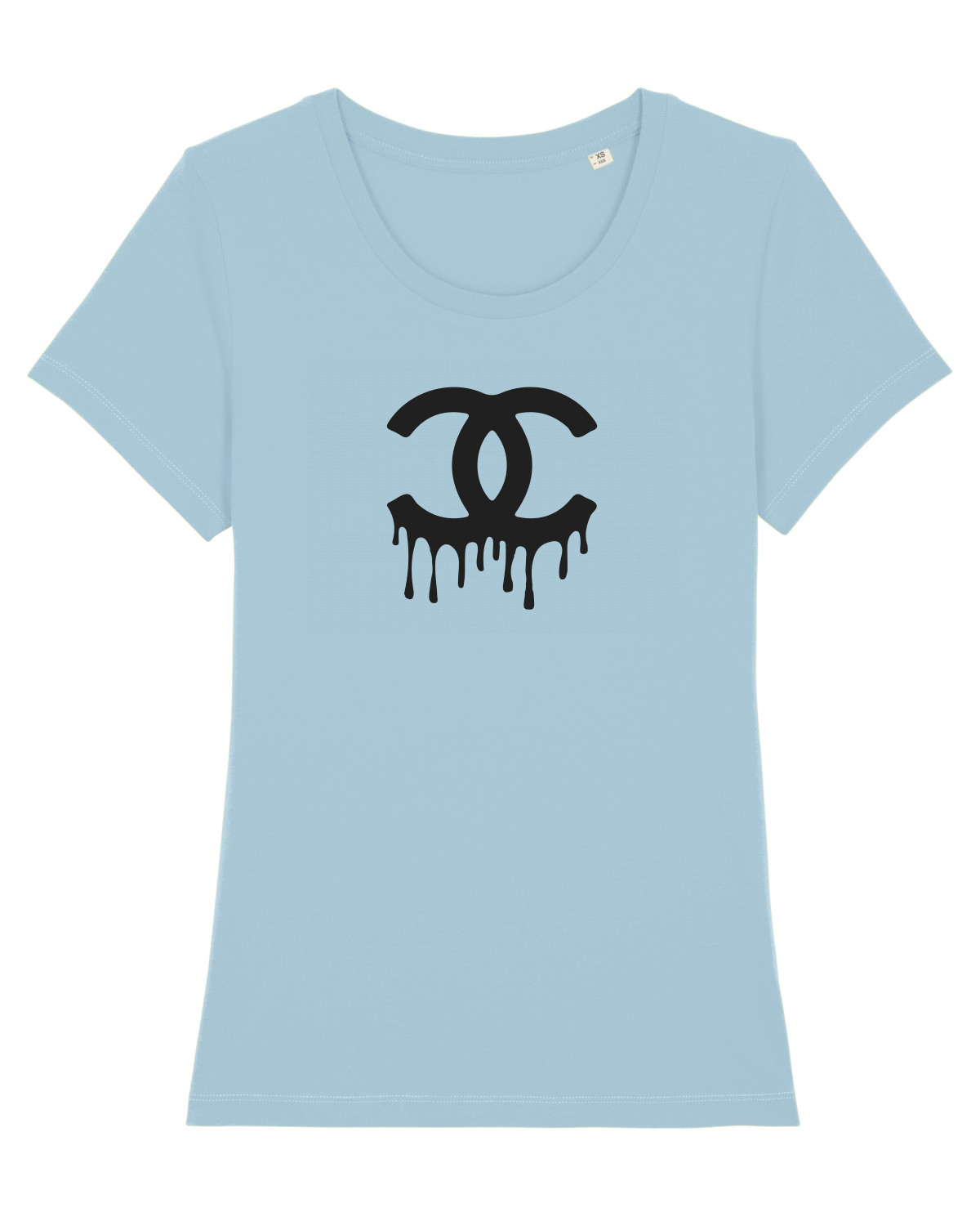 Tricou mânecă scurtă guler larg fitted Damă Expresser Sky Blue